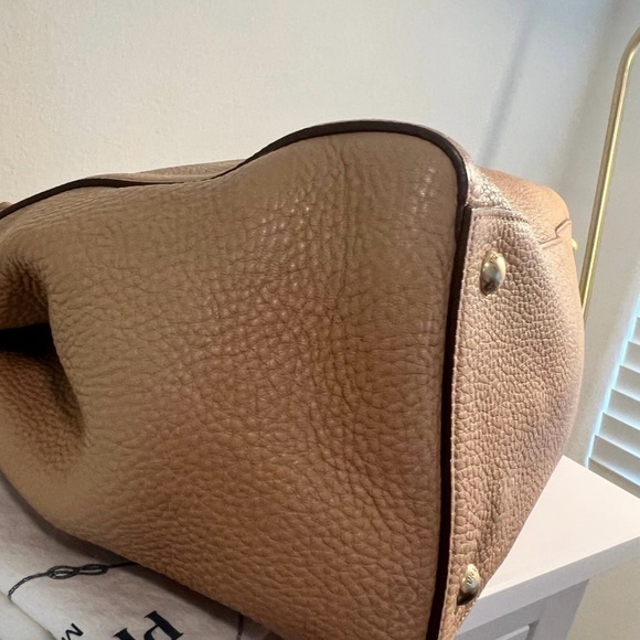 Authentic Prada Beige Leather Shoulder Bag w/certification paperwork - Picture 6 of 15